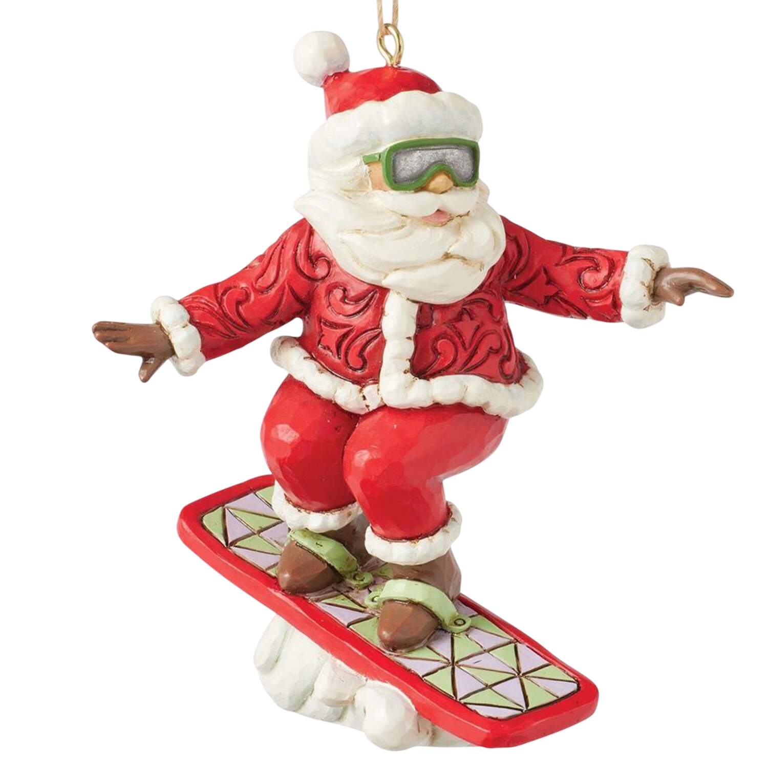 Santa Ornaments Snowboarding Santa - No Box by Jim Shore-1