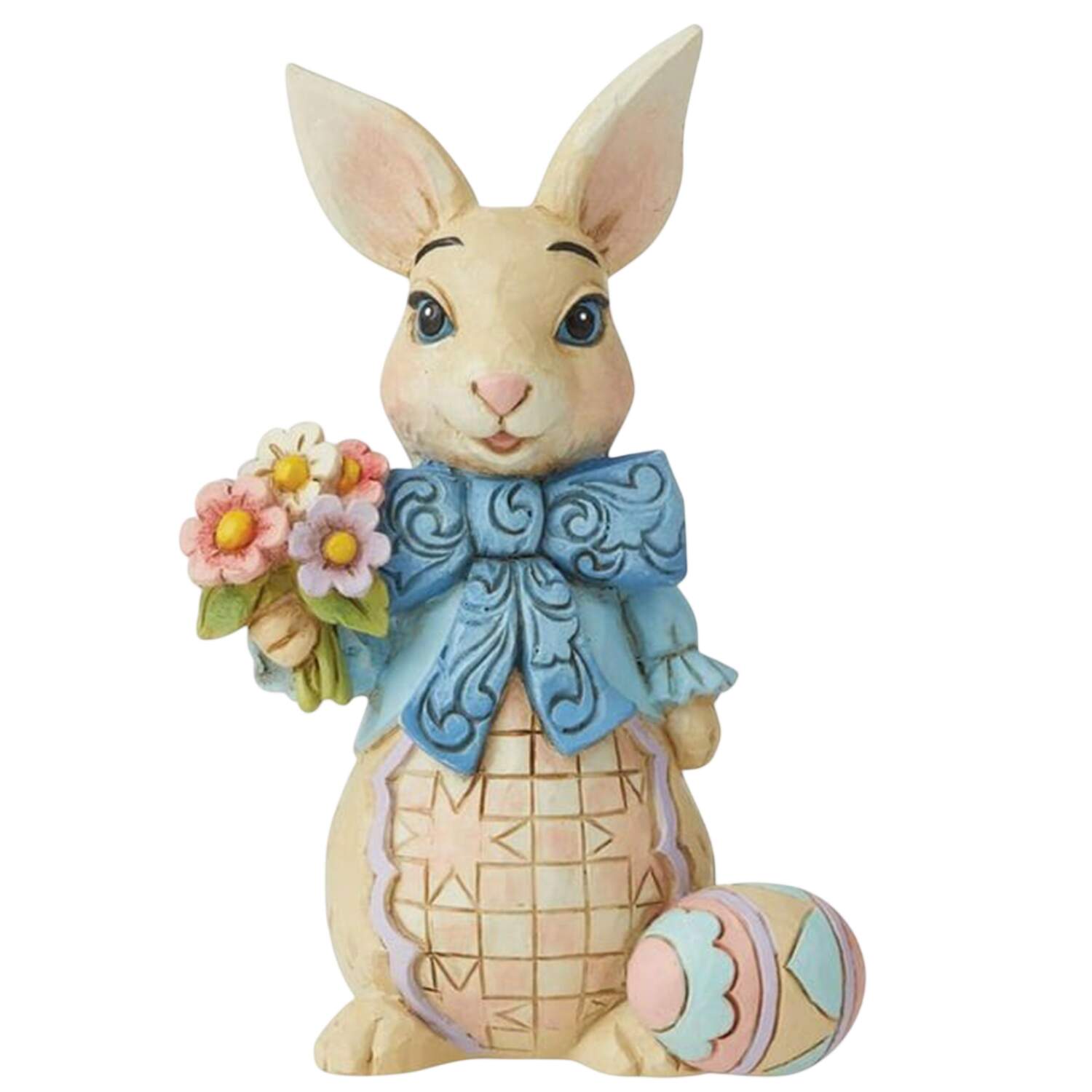 Easter Minis Mini Easter Bunny With Big Bow - No Box by Jim Shore-1