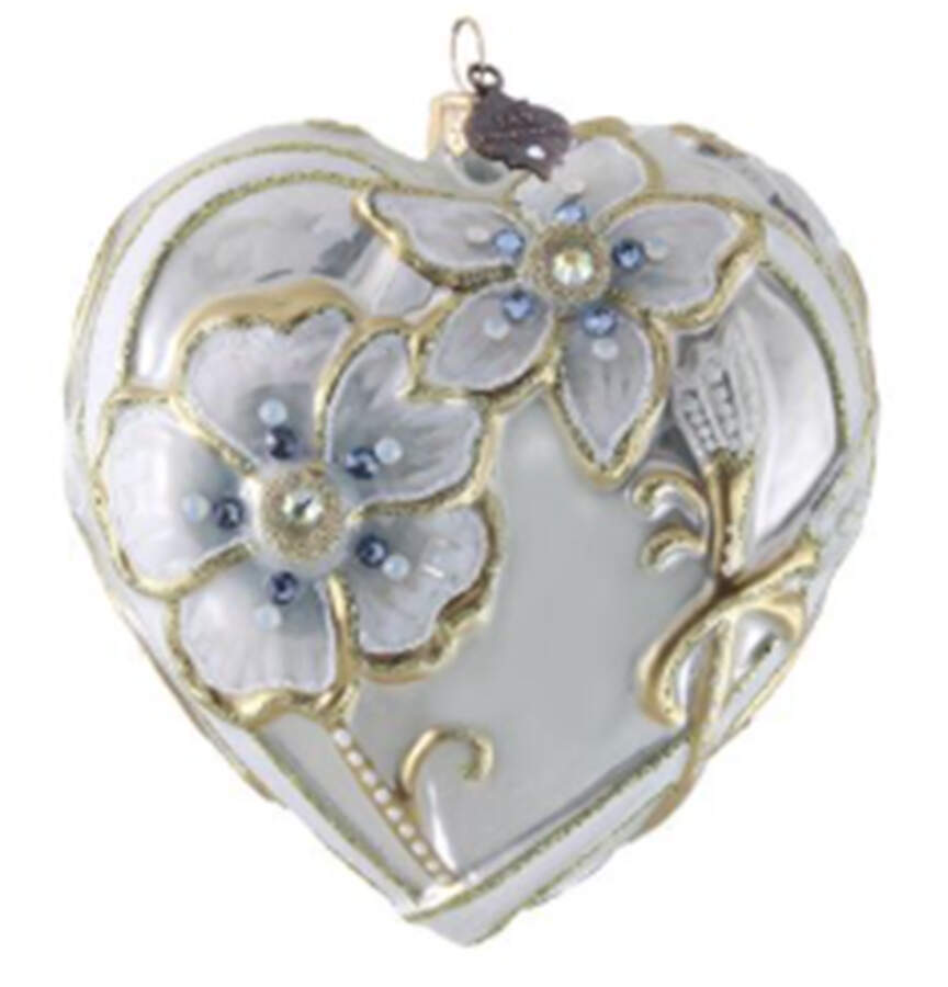 Bridal Ornament Collection Floral Opal Heart - Boxed by Jay Strongwater-1