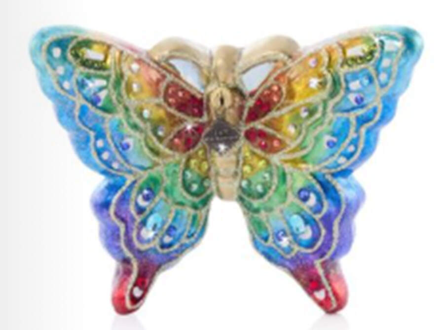 Flora Fauna Ornament Collection Rainbow Butterfly - Boxed by Jay Strongwater-1