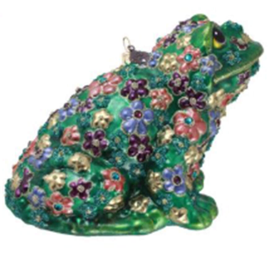 Flora Fauna Ornament Collection Floral Frog - Boxed by Jay Strongwater-1