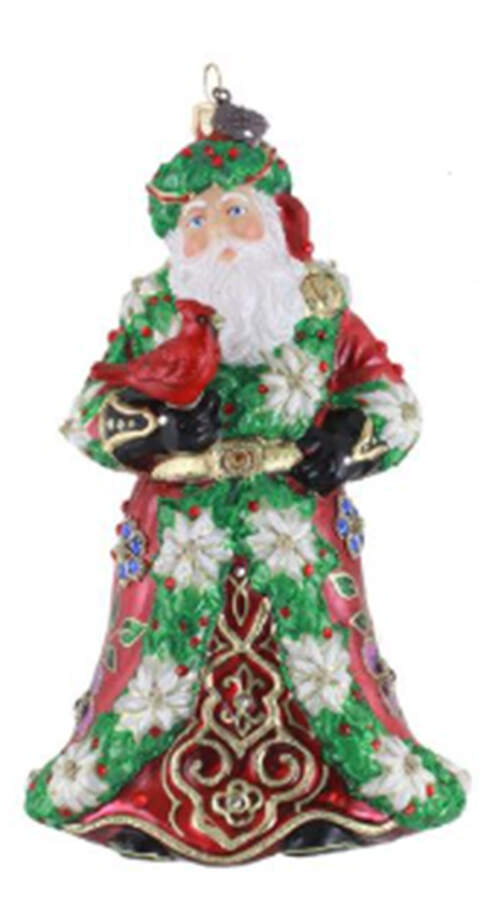 Holiday Ornament Collection Floral Santa - Boxed by Jay Strongwater-1