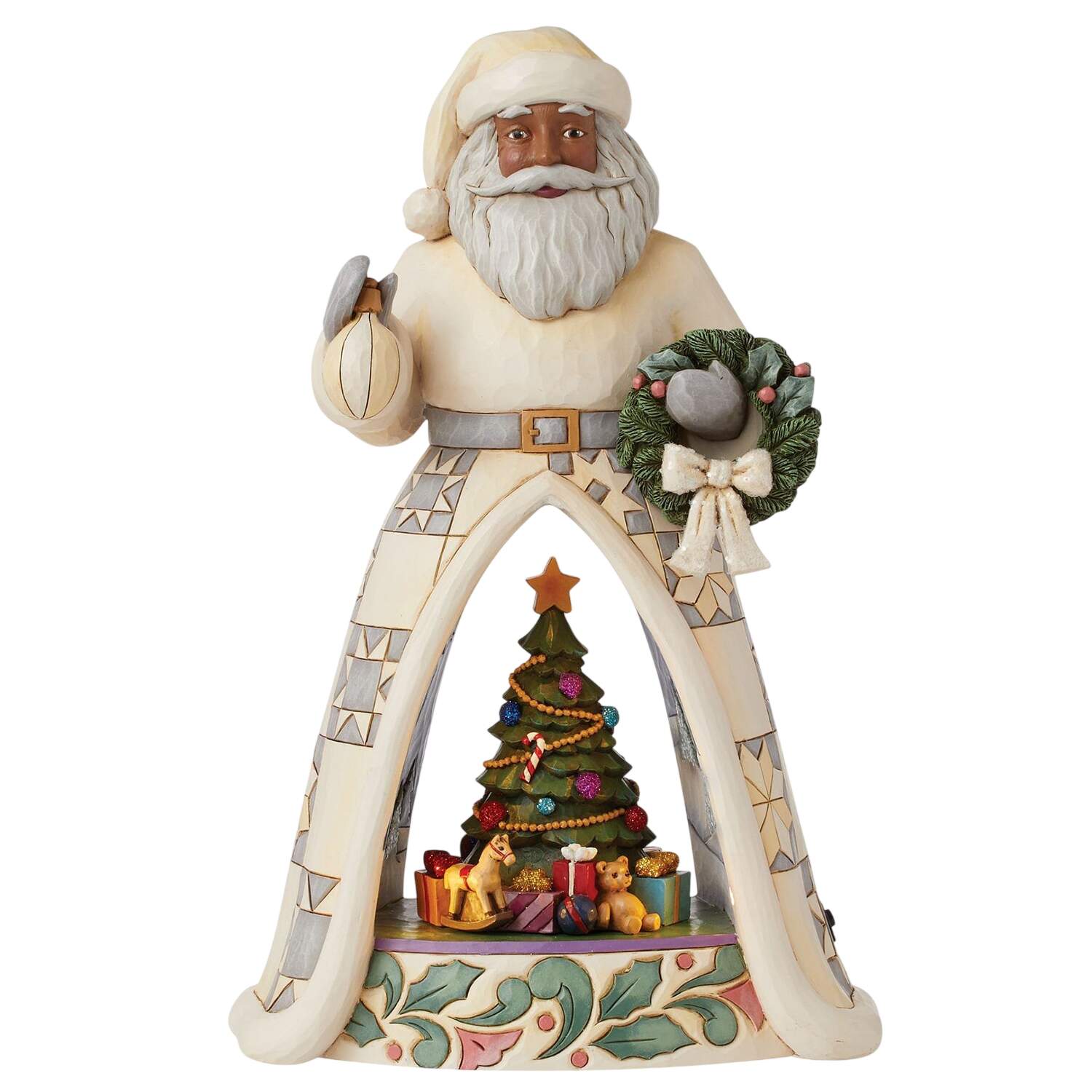 White Woodland Santas Scenic Santa - African American - Boxed by Jim Shore-1