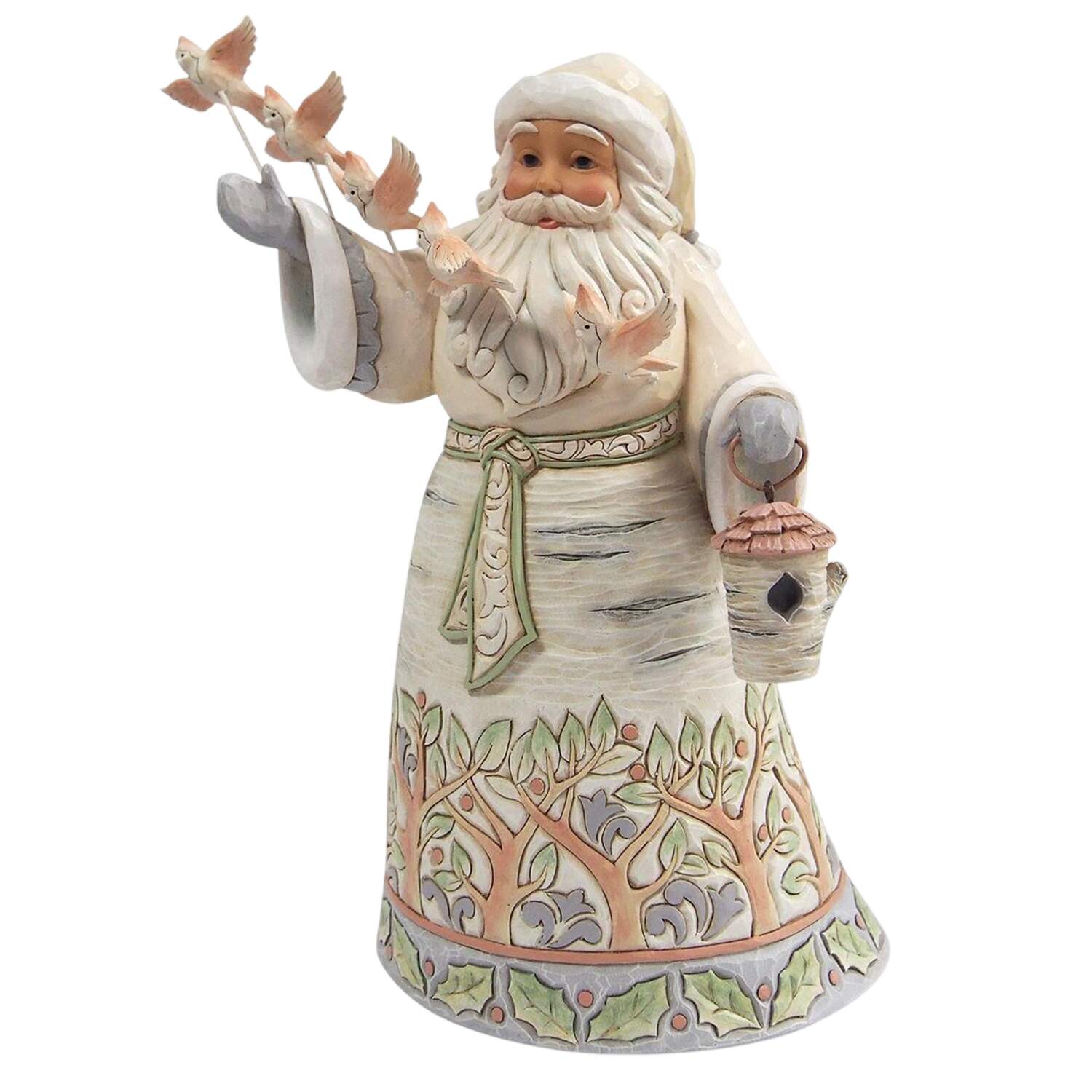 White Woodland Santas Birchwood Blessings - Boxed by Jim Shore-1