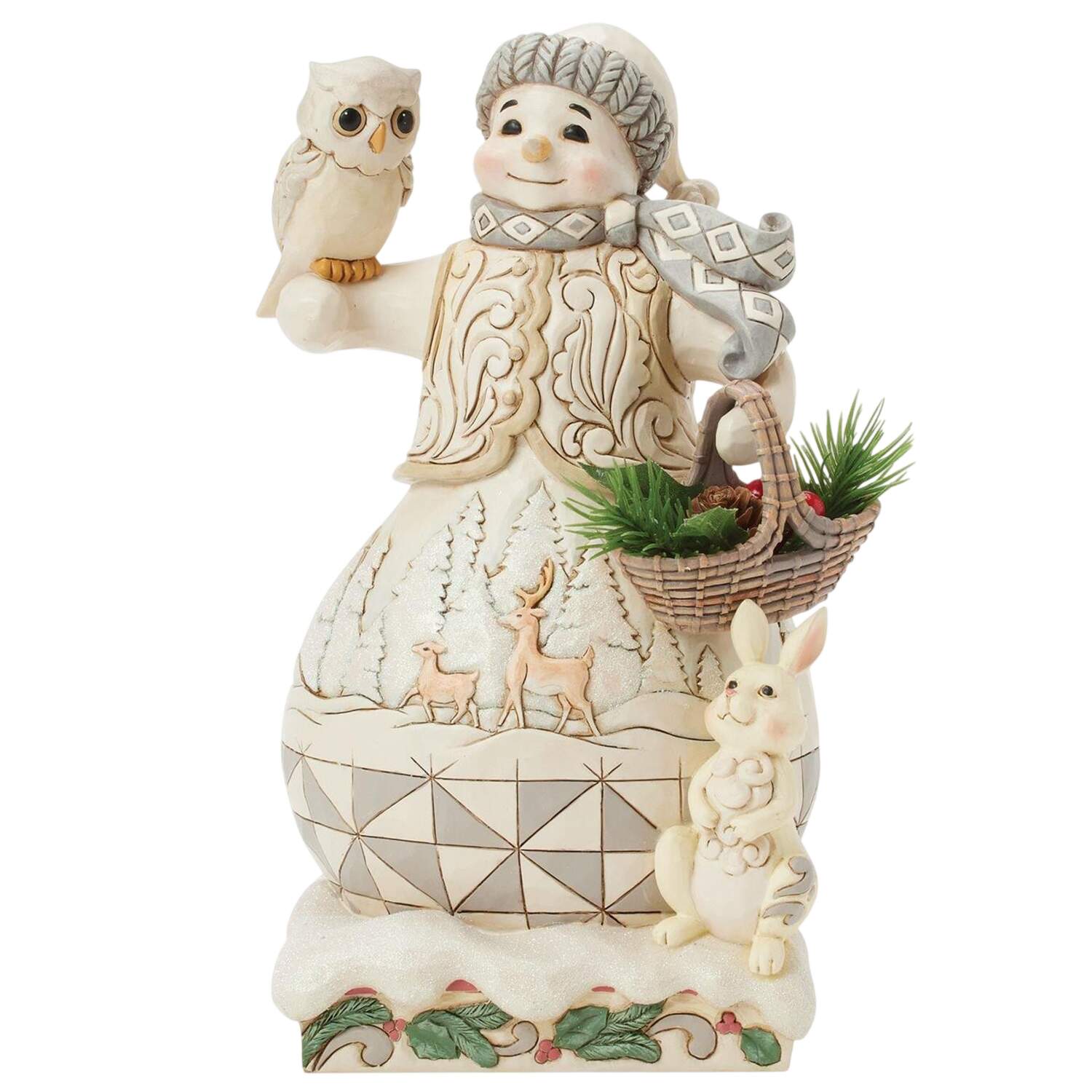 White Woodland Snowman Winter's Gentle Gatherings - No Box by Jim Shore-1