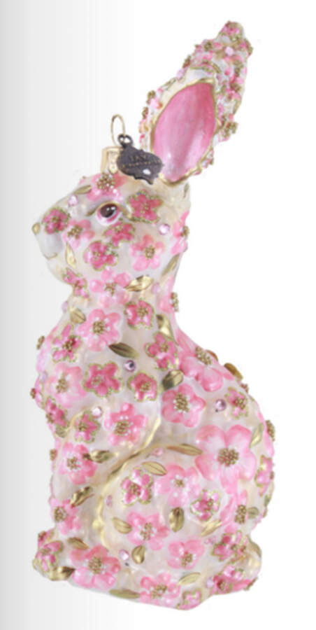 Peony Ornament Collection Pink Floral Hopper - Boxed by Jay Strongwater-1