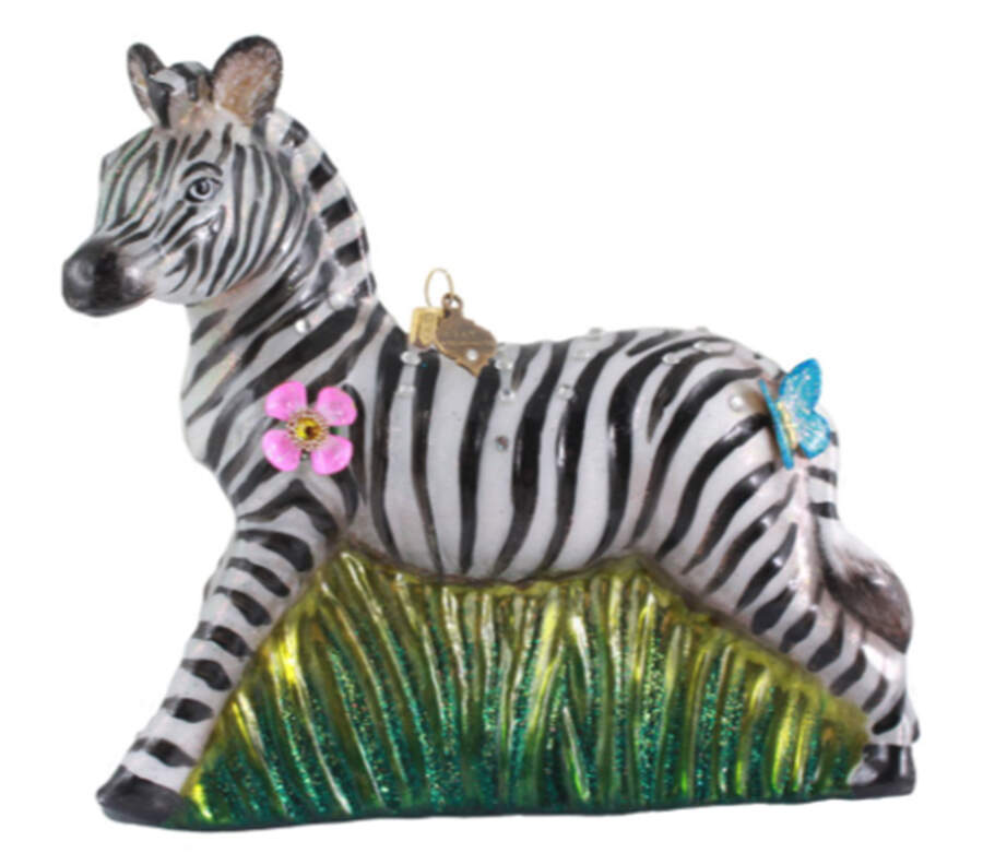 Safari Ornament Collection Striped Blossom (Zebra) - Boxed by Jay Strongwater-1