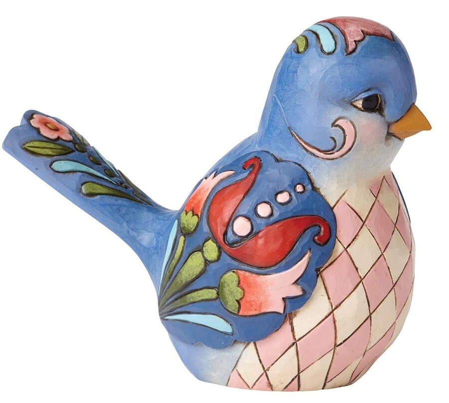 Floral Bird Collection Bluebird Of Happiness - No Box by Jim Shore-1