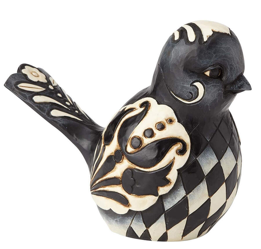 Floral Bird Collection Sing Your Own Song - Black & White - No Box by Jim Shore-1