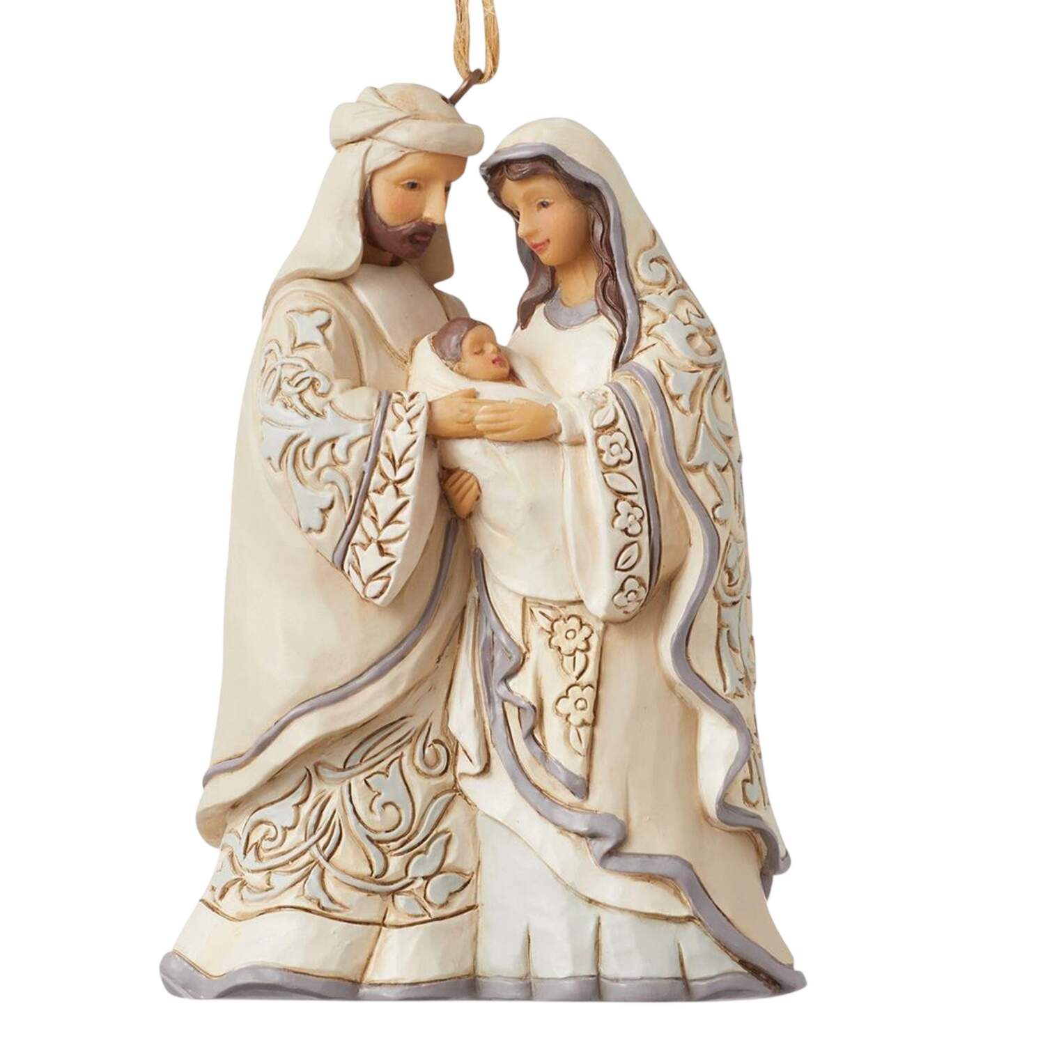 White Woodland Ornaments Nativity Family - Boxed by Jim Shore-1