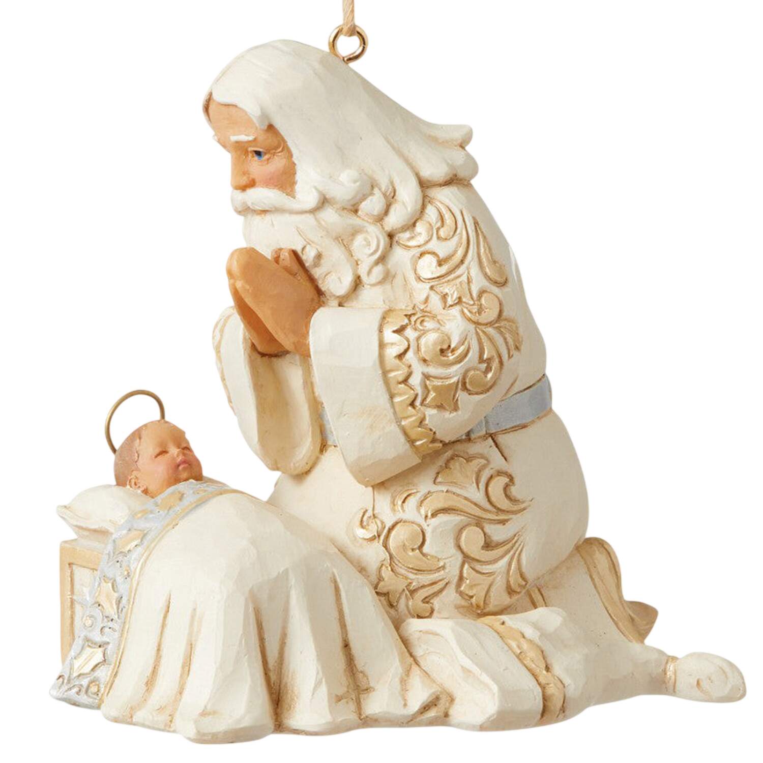 Holiday Lustre Santa Kneeling Ornament - No Box by Jim Shore-1
