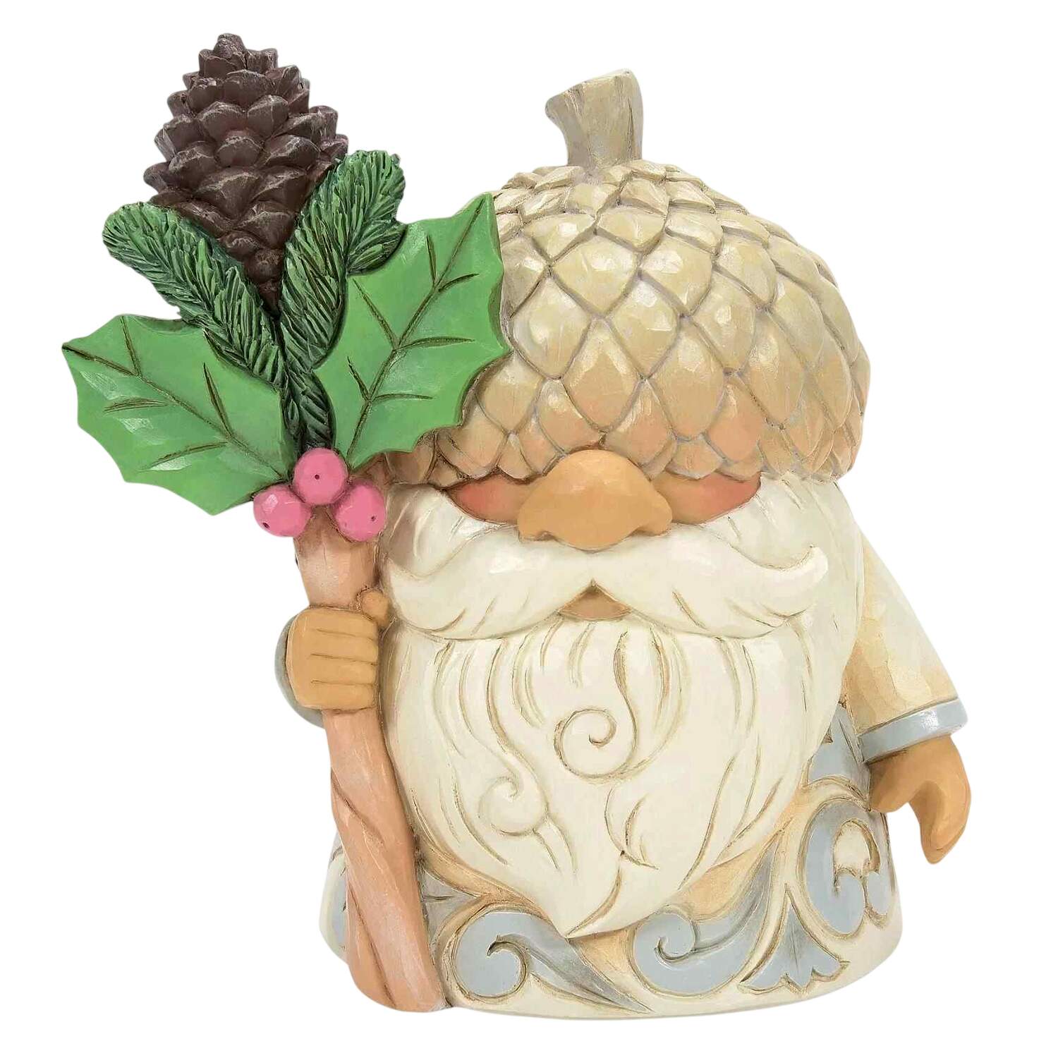 White Woodland Gnomes Winter's Nuttiest Gnome - No Box by Jim Shore-1