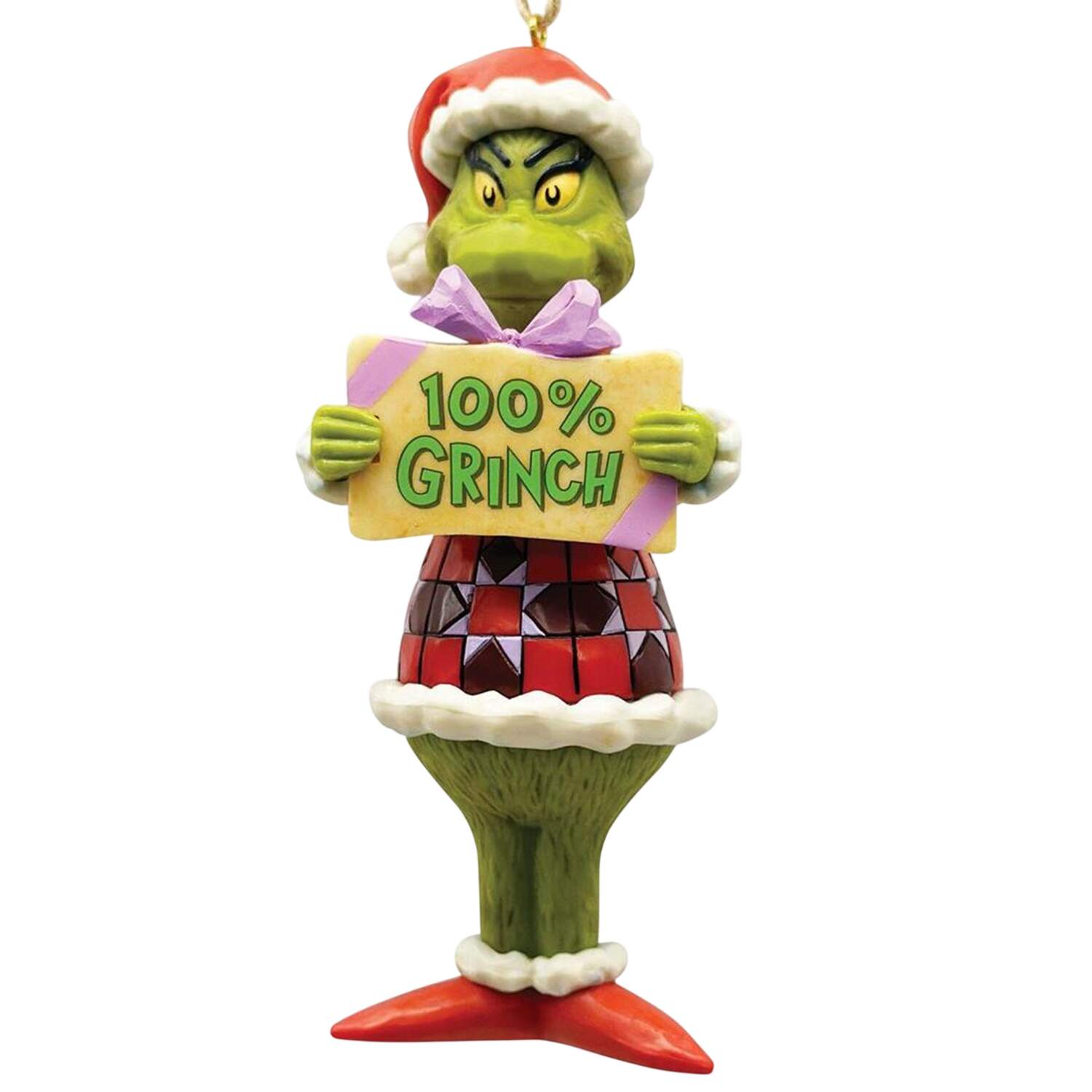 Grinch PVC Message Ornaments 100% Grinch - No Box by Jim Shore-1