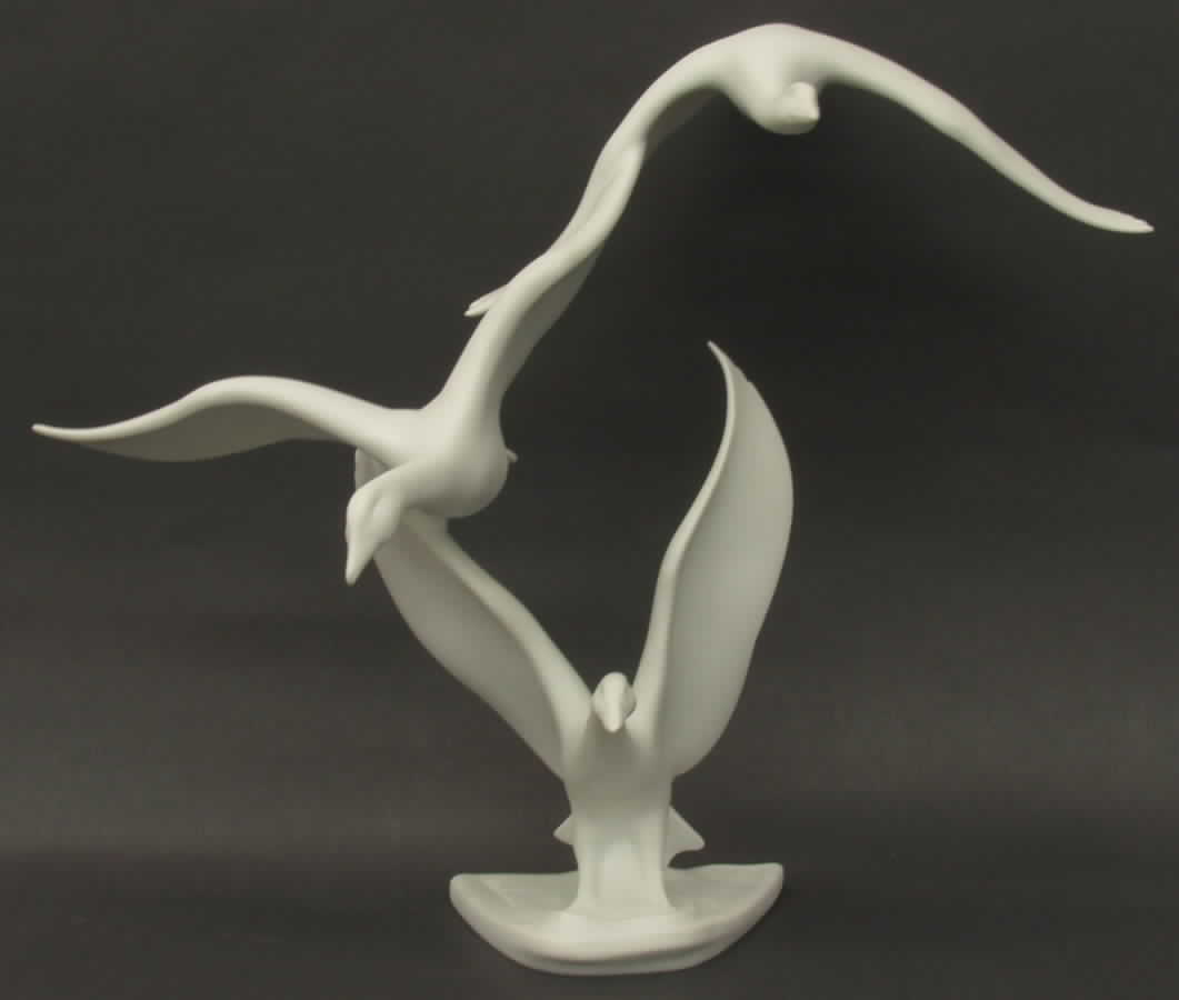 Birds Three Flying Geese (White Bisque) - Boxed by Kaiser-1