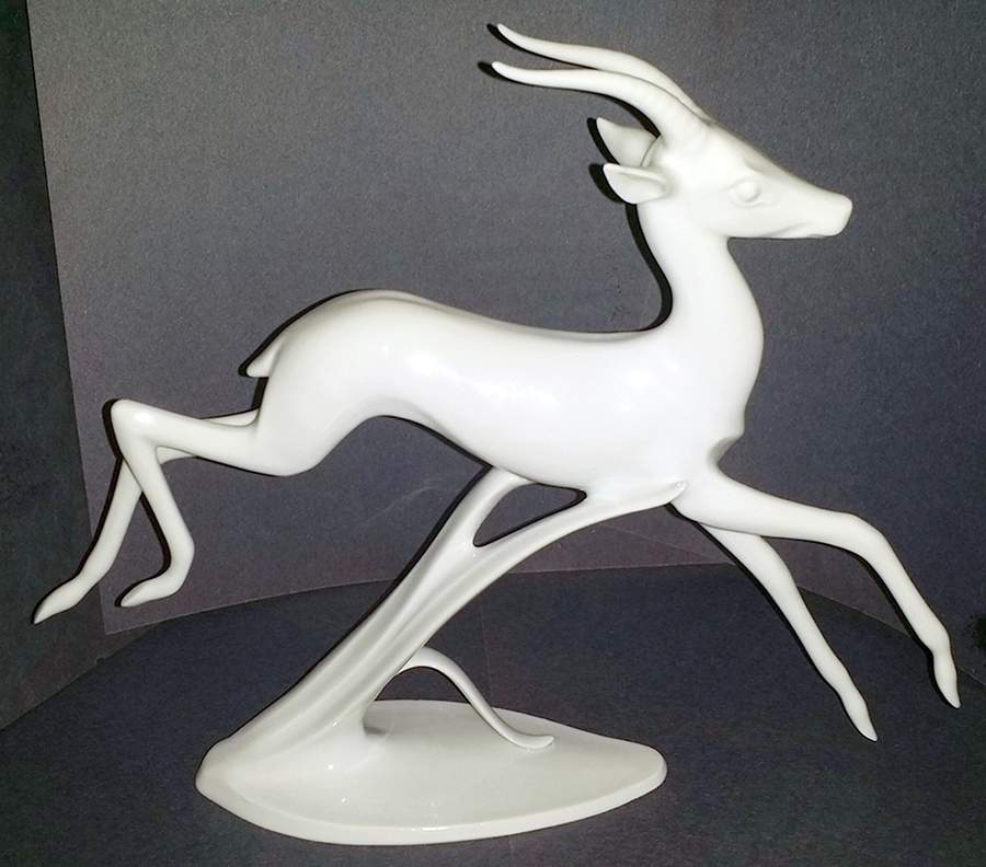 Wild Animals Gazelle (White Glaze) - Boxed by Kaiser-1
