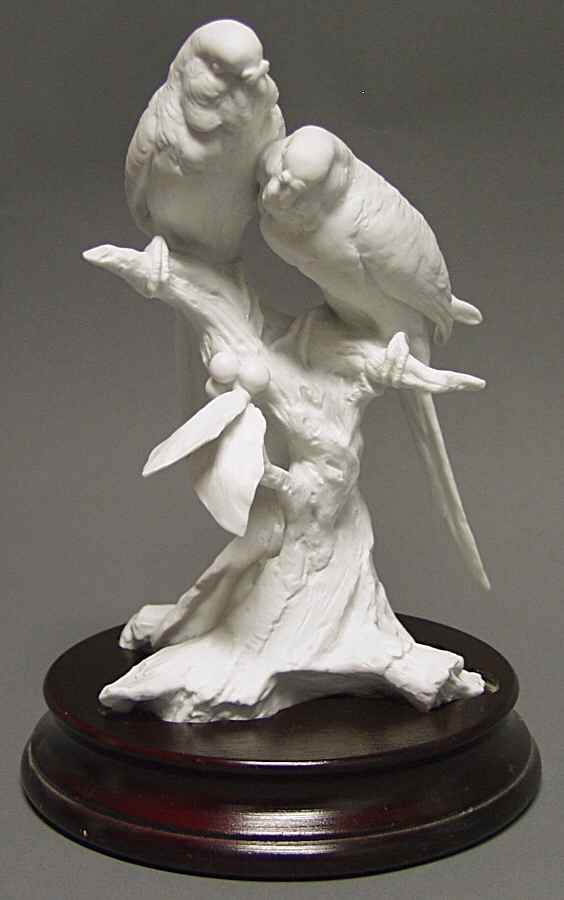Birds Budgies - White Bisque - No Box by Kaiser-1