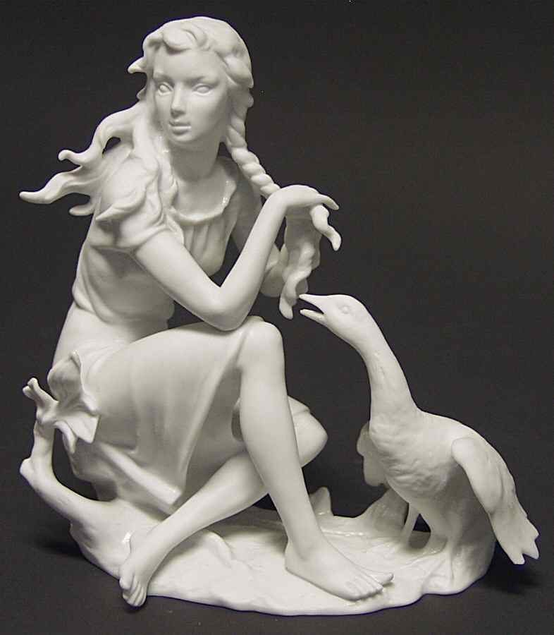 Old World Life Goose Girl (White Glaze) - With Box by Kaiser-1