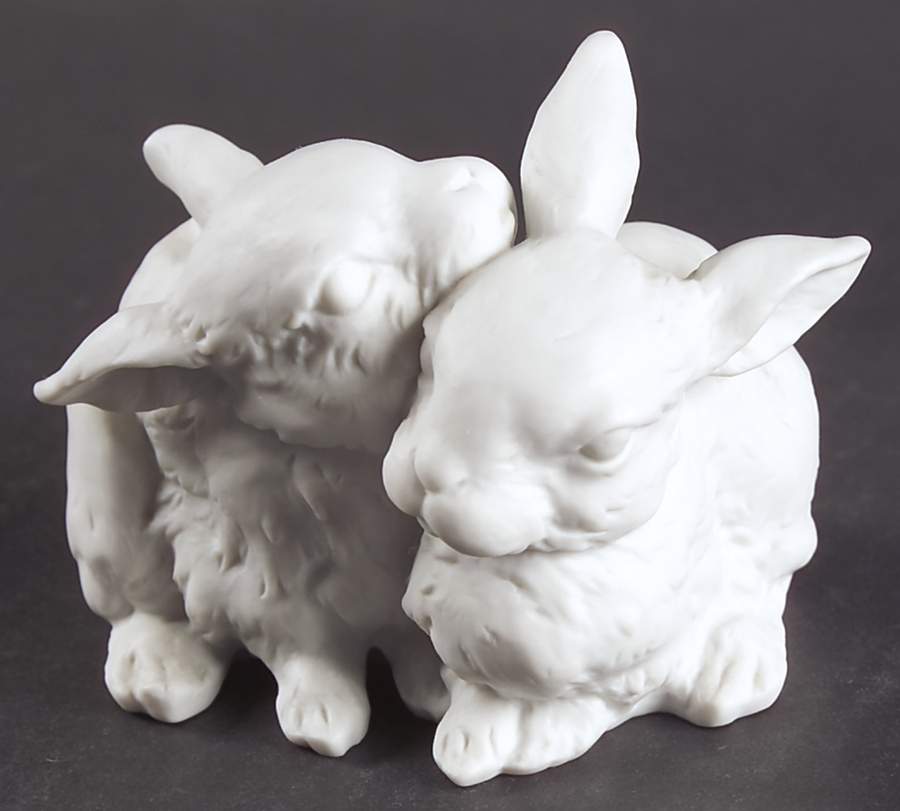 Rabbits Rabbit Group (White Bisque) - Boxed by Kaiser-1