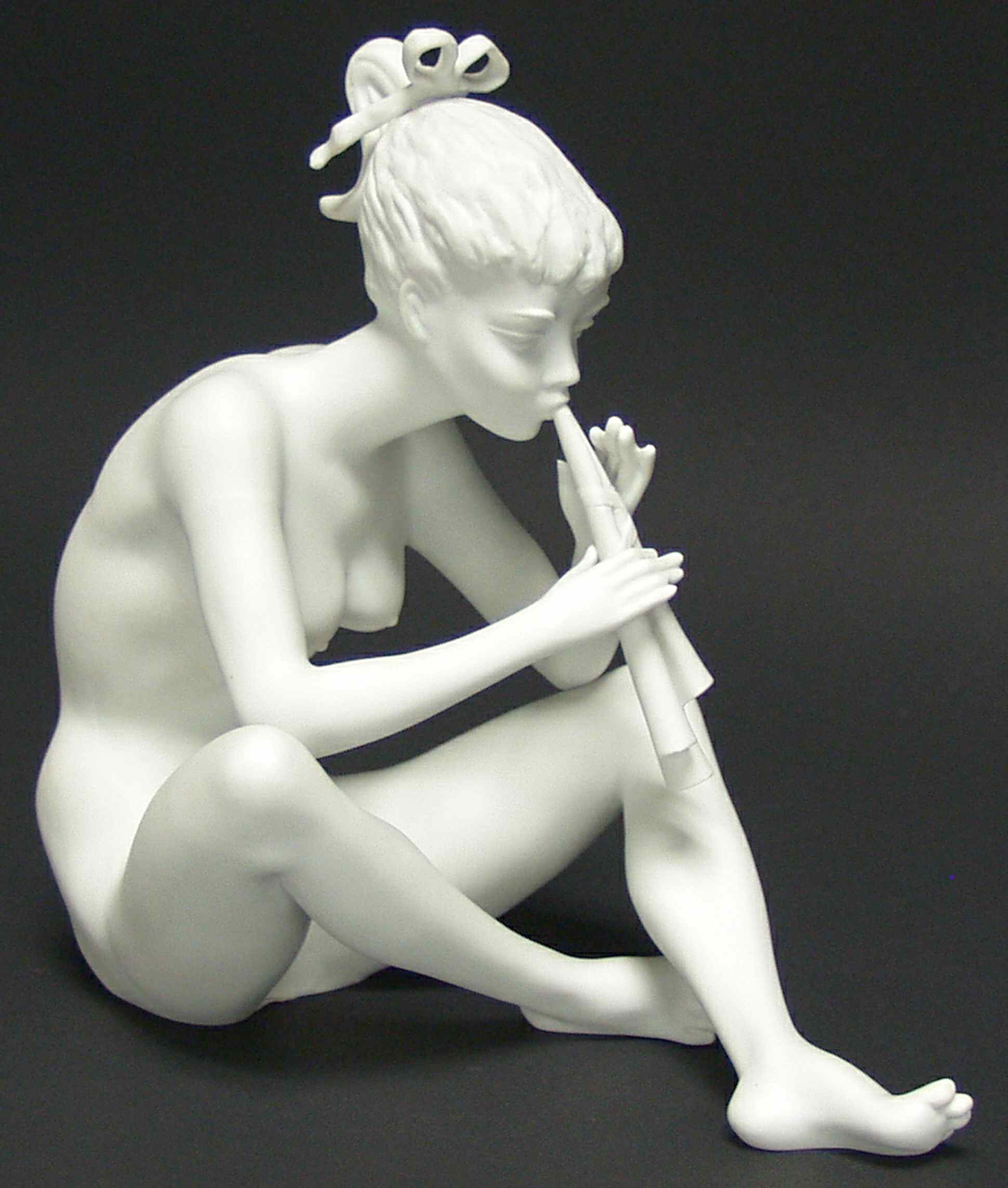 Children Girl With Flute (White Bisque) - With Box by Kaiser-1