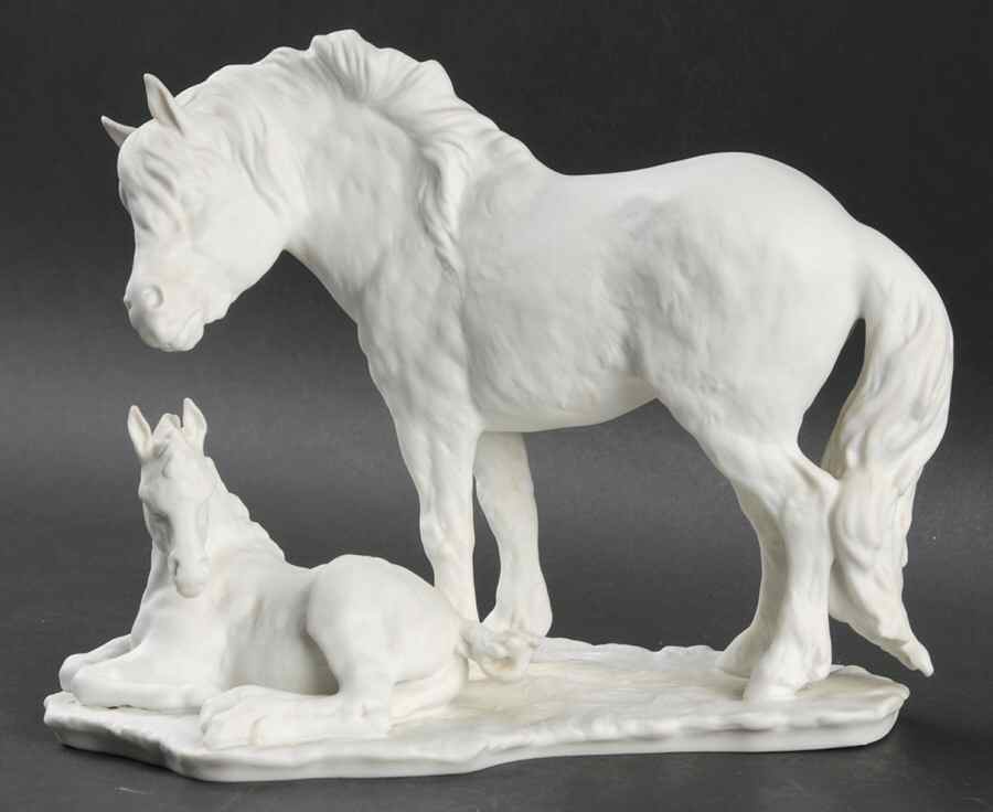 Horses Pony Group (White Bisque) - With Box by Kaiser-1