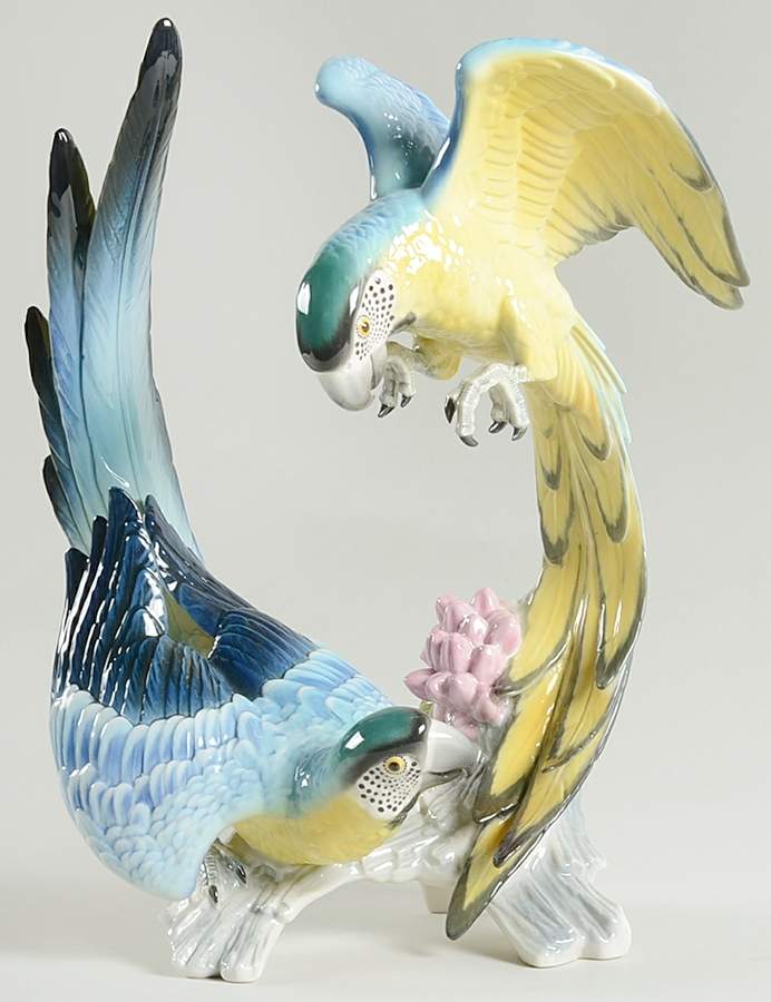 Birds Parrot Group(Colored Glaze) - Boxed by Kaiser-1
