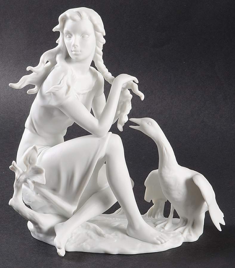 Old World Life Goose Girl-White Bisque - Boxed by Kaiser-1