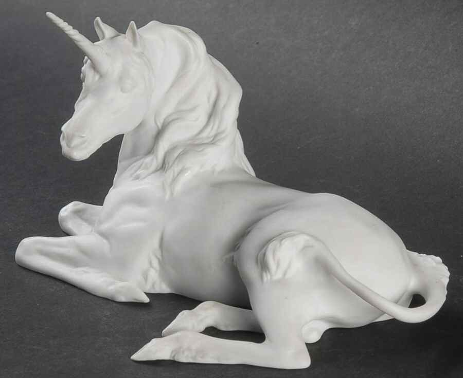 Horses Lying Unicorn (White Bisque) - Boxed by Kaiser-1