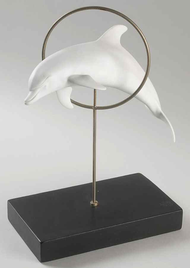 Dolphins Dolphin With Hoop-White Bisque - Boxed by Kaiser-1