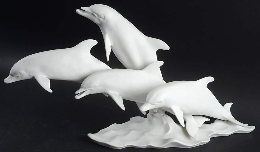 Dolphins Dolphins Group 4-White Bisque - No Box by Kaiser-1