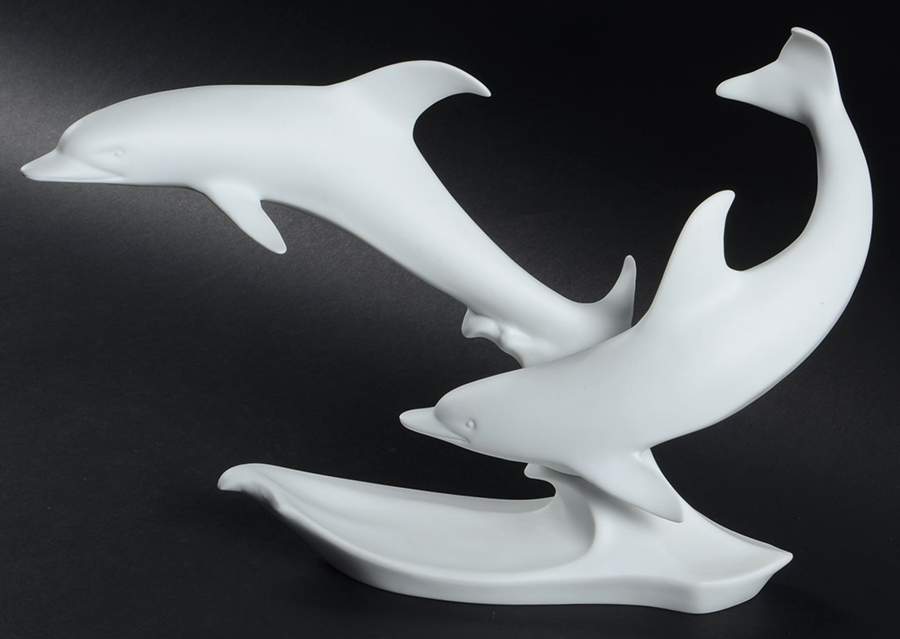 Dolphins Dolphin-Pair (White Bisque) - Boxed by Kaiser-1
