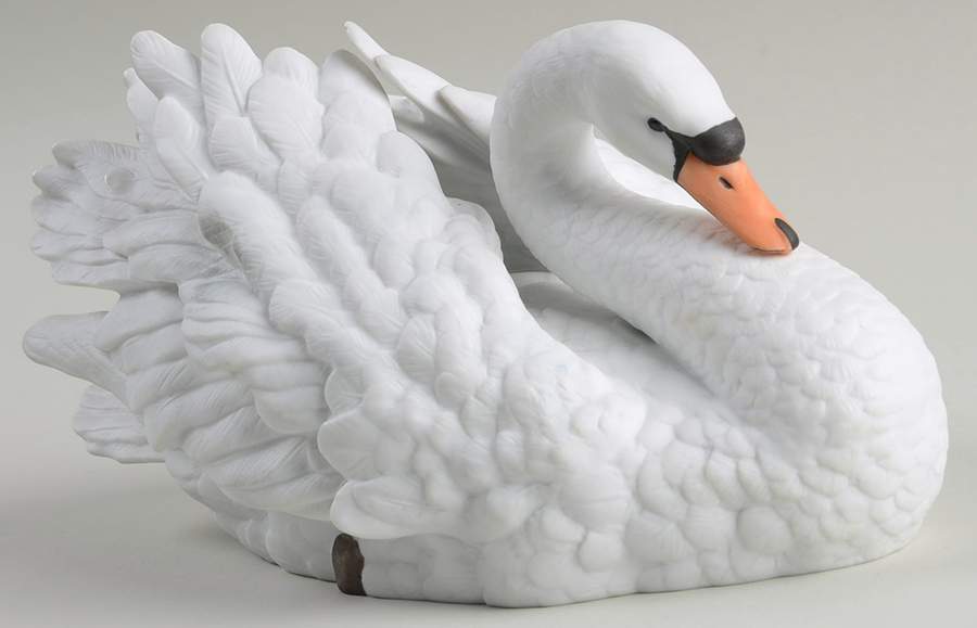 Birds Swan (Colored Bisque) - Boxed by Kaiser-1