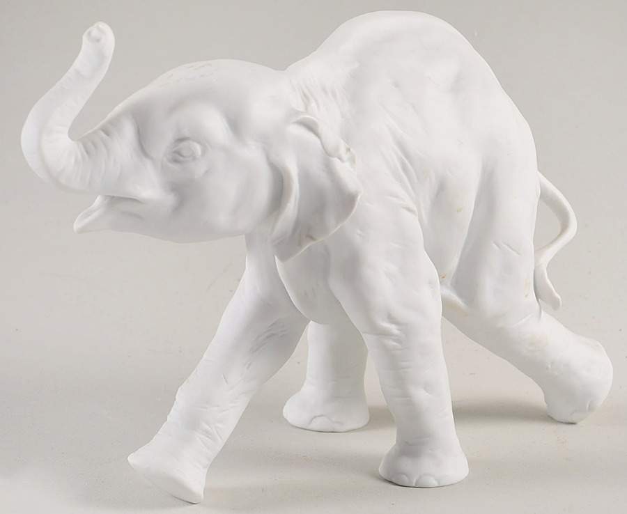Wild Animals Elephant (White Bisque) - Boxed by Kaiser-1