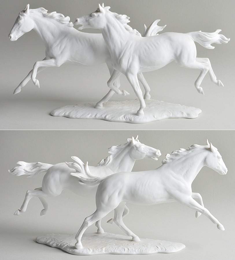 Horses Two Horses (White Bisque) - Boxed by Kaiser-1