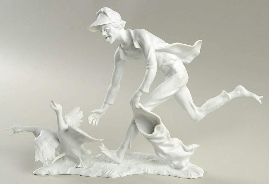 Old World Life Duck Thief-White Bisque - No Box by Kaiser-1