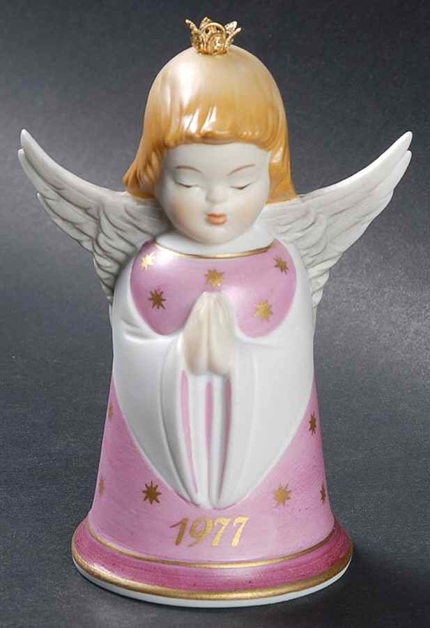 Christmas Bell 1977-Angel Conductor - With Box-Bell Motif 1-Pink by Kaiser-1