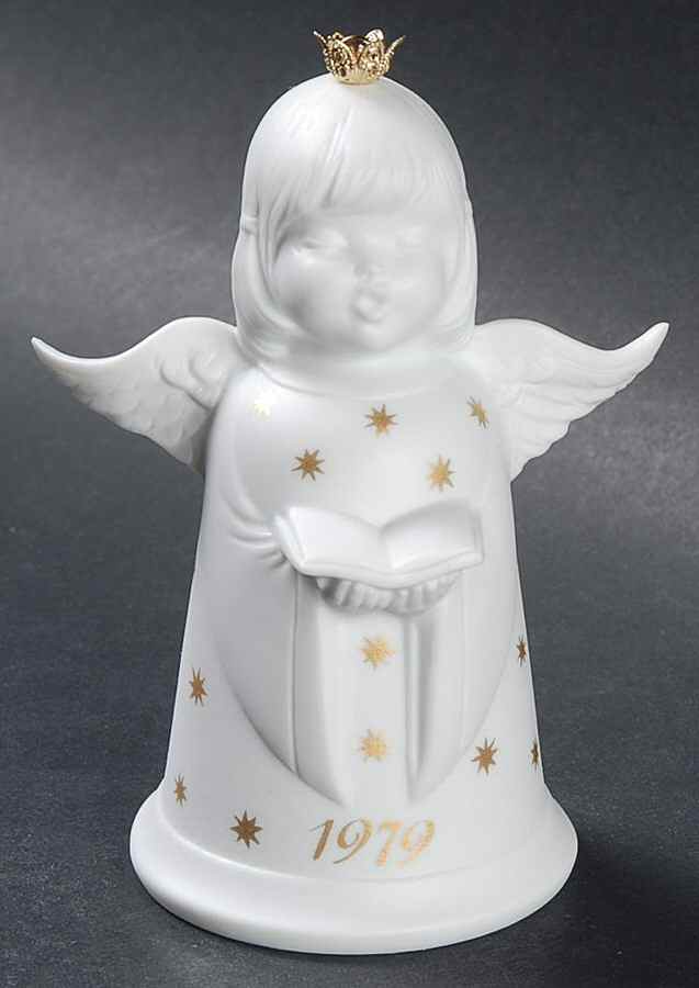 Christmas Bell 1979-Angel With Music Sheet - No Box-Bell Motif 3-White by Kaiser-1