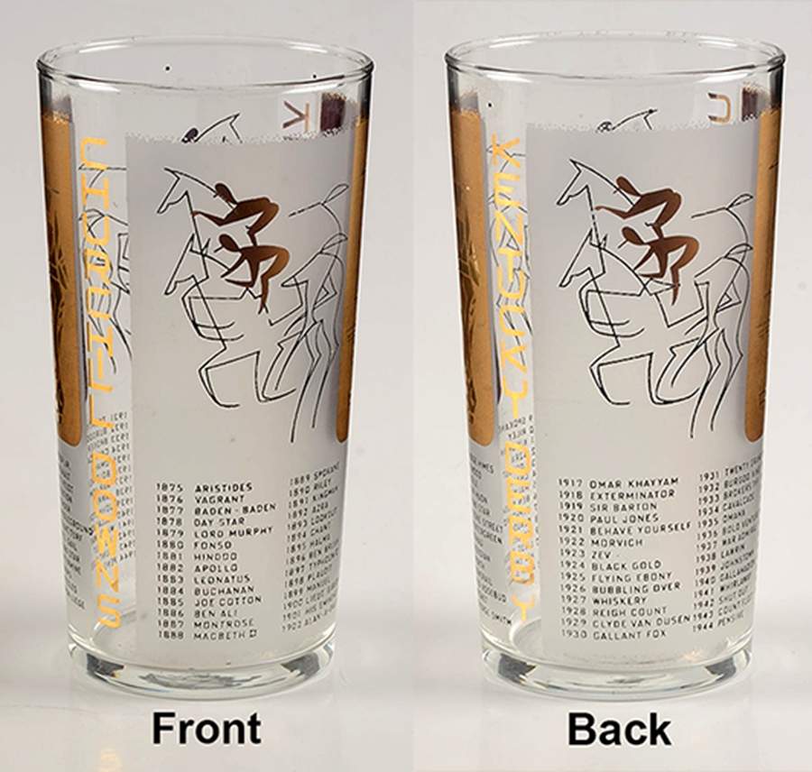 Kentucky Derby Official Glassware 1958 - Gold Bar Style - No Box by Kentucky Derby-1