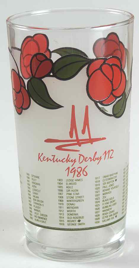 Kentucky Derby Official Glassware 1986-112th Running - No Box by Kentucky Derby-1