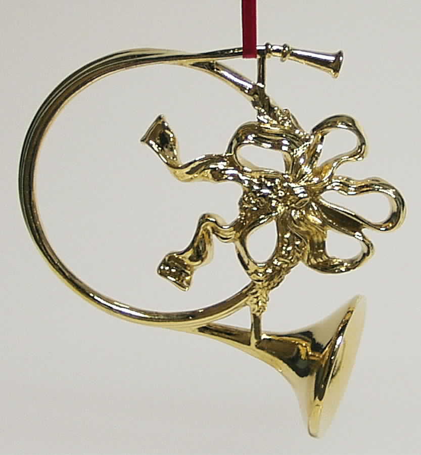 Christmas Ornament Mt Vernon Hunting Horn - Boxed by Kirk Stieff-1