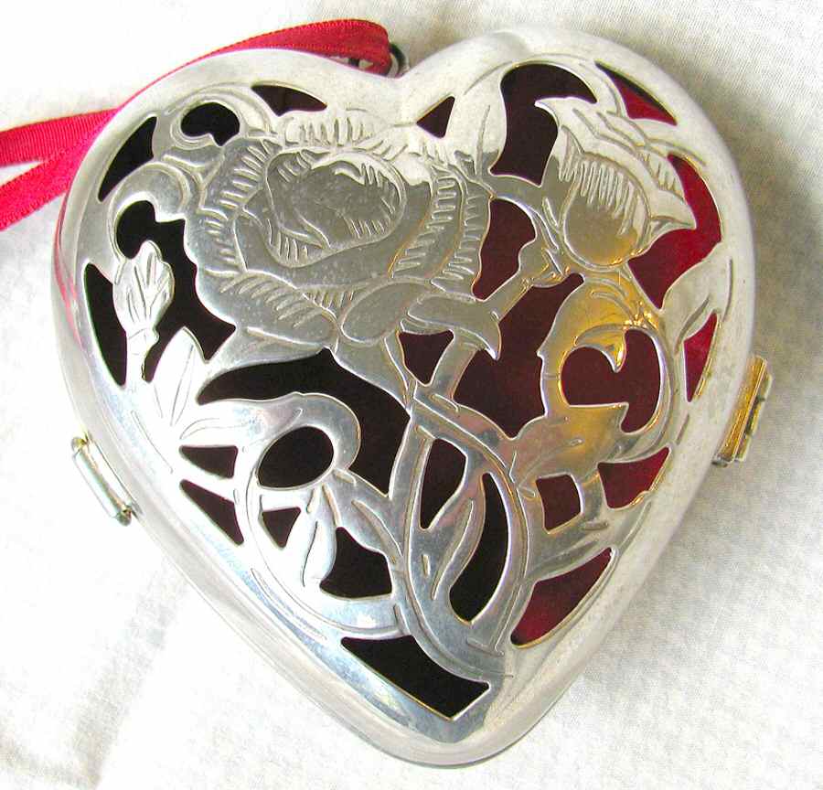 Christmas Ornament Rose Hinged Box - Boxed by Kirk Stieff-1