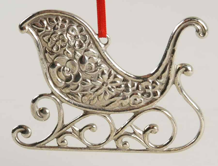 Christmas Ornament Sleigh-Repousse - Boxed by Kirk Stieff-1