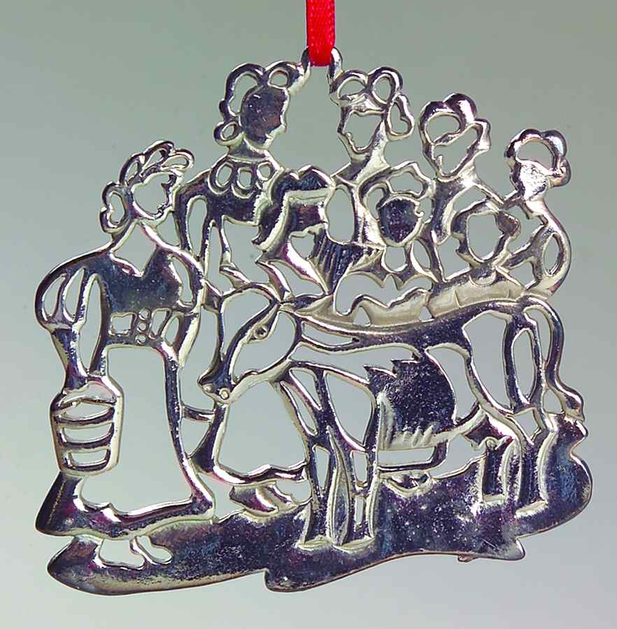 Twelve Days of Christmas 8 Maids A Milking-Silverplate - Boxed by Kirk Stieff-1