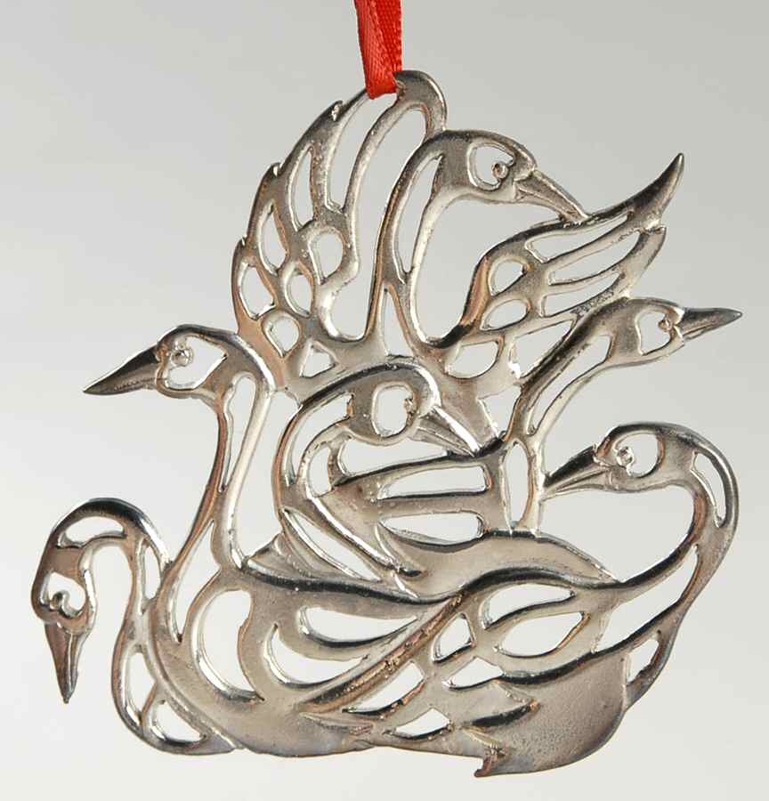 Twelve Days of Christmas 6 Geese-A-Laying-Silverplate - Boxed by Kirk Stieff-1