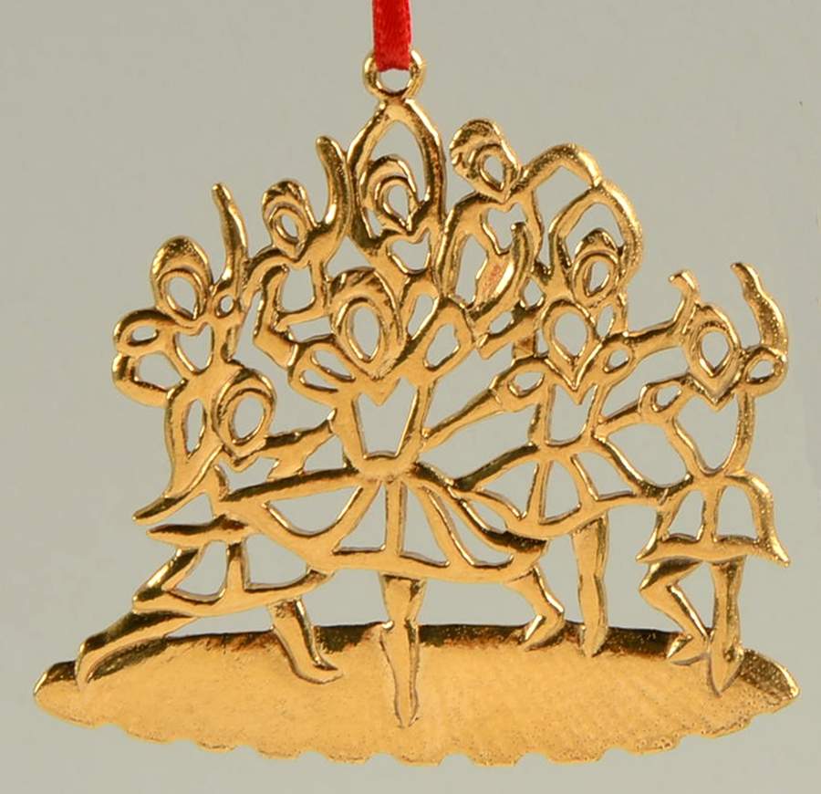 Twelve Days of Christmas 9 Ladies Dancing-Goldplate - Boxed by Kirk Stieff-1