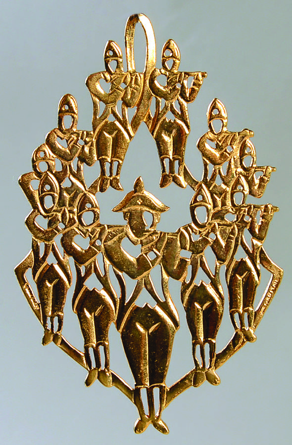 Twelve Days of Christmas 11 Pipers Pipping-Goldplate - Boxed by Kirk Stieff-1