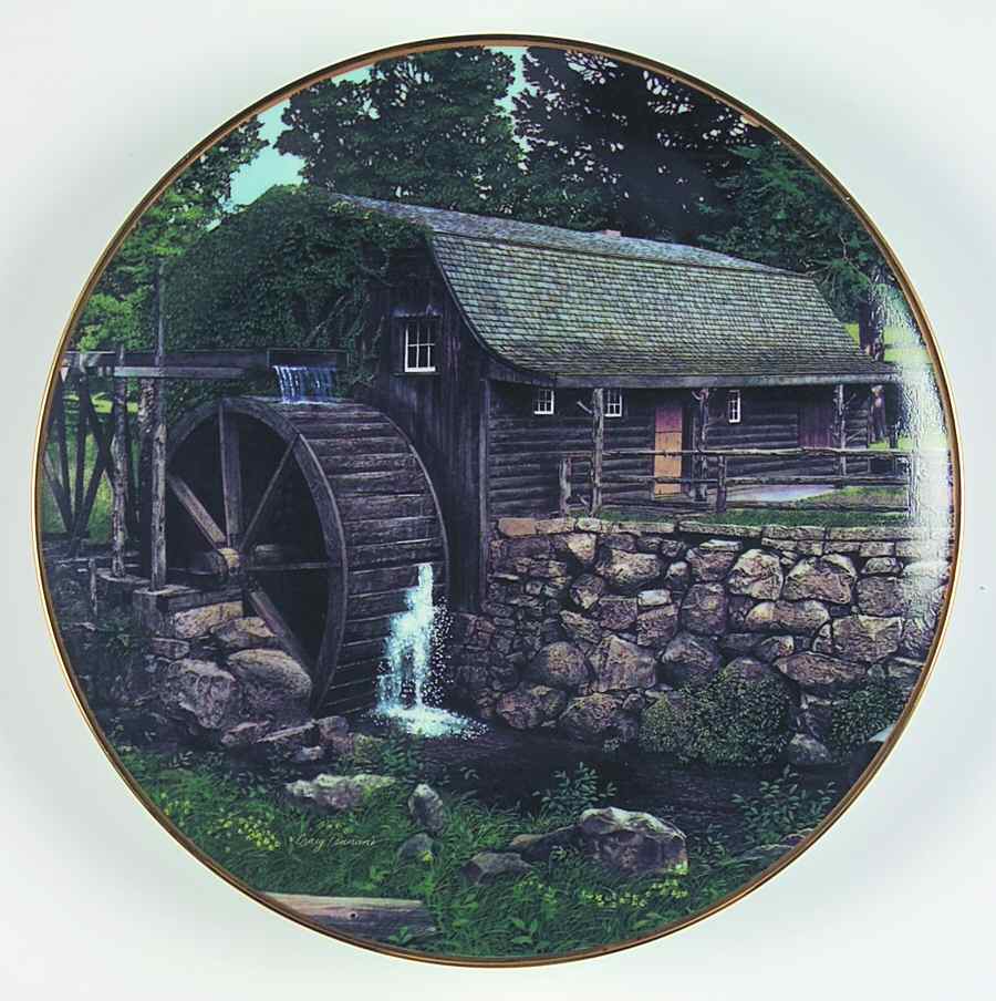 Old Mill Stream New London Grist Mill - No Box by Edwin Knowles-1