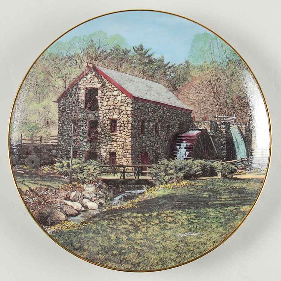 Old Mill Stream Wayside Inn Grist Mill - Boxed by Edwin Knowles-1