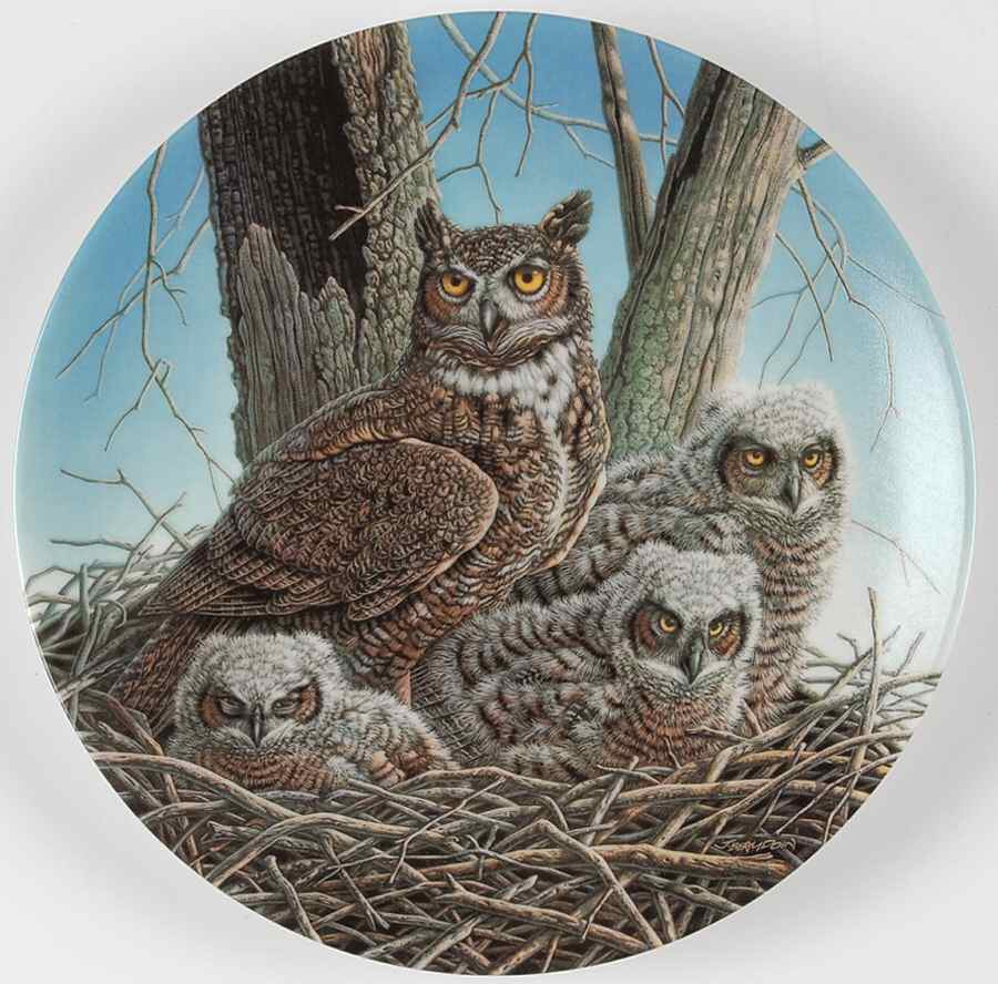 Stately Owls The Great Horned Owl - No Box by Edwin Knowles-1
