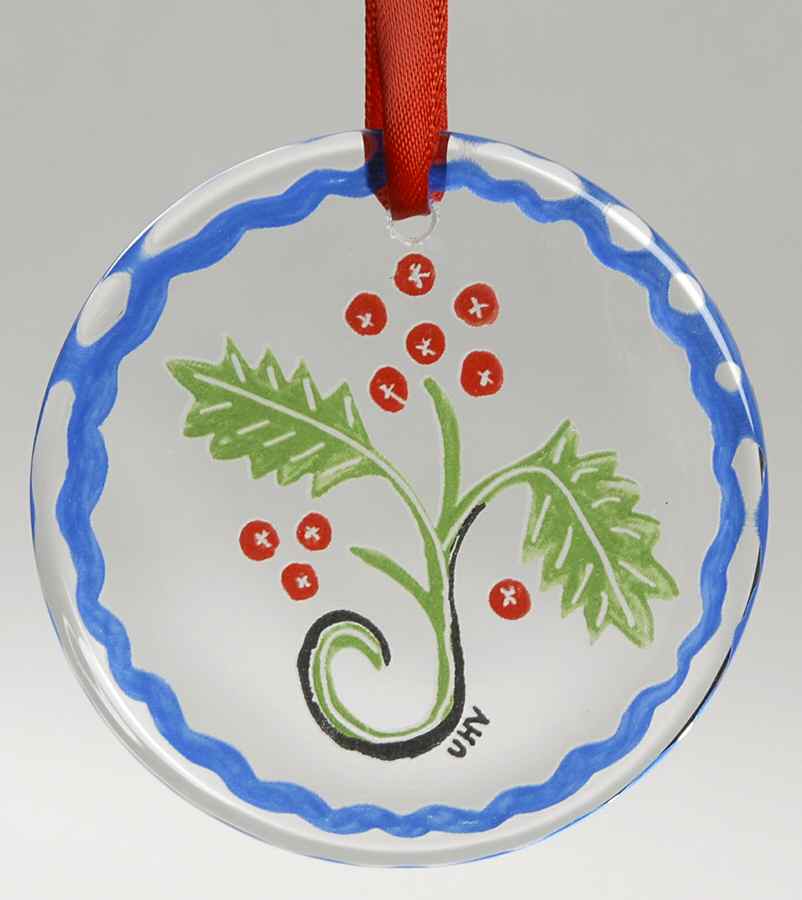 Annual Christmas Ornament 2008-Holly - No Box by Kosta-Boda-1