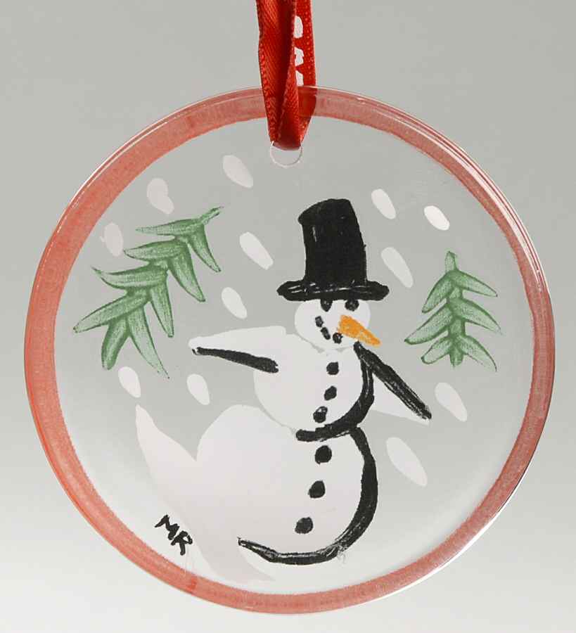 Annual Christmas Ornament 2003-Snowman - Boxed by Kosta-Boda-1